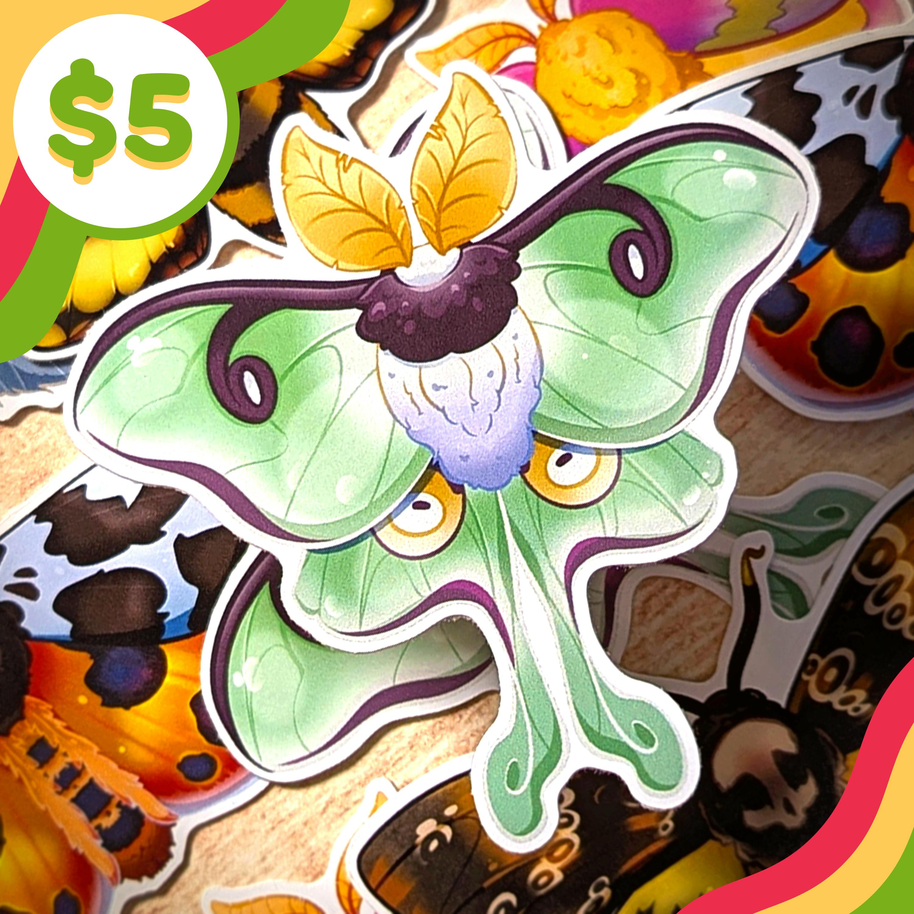 🌙 Moth Sticker - Luna 🌙