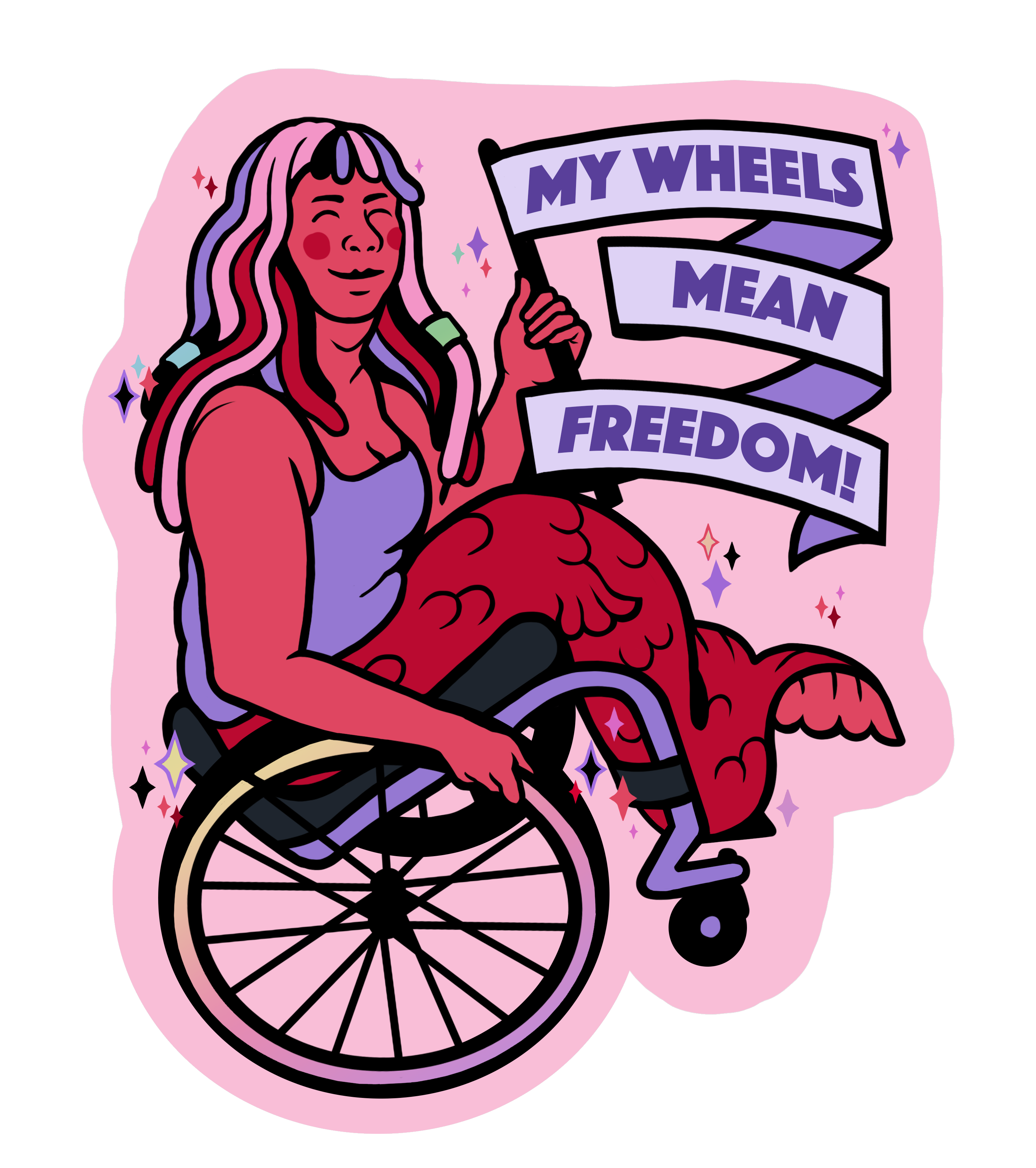 My Wheel Mean Freedom sticker