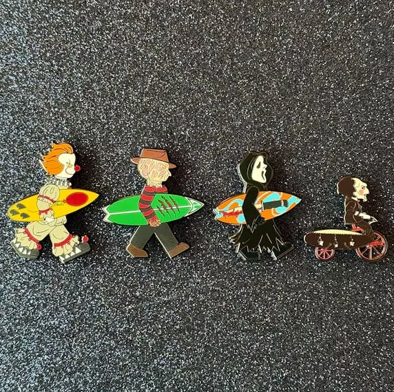Horror Surf Enamel Pin Bundle 