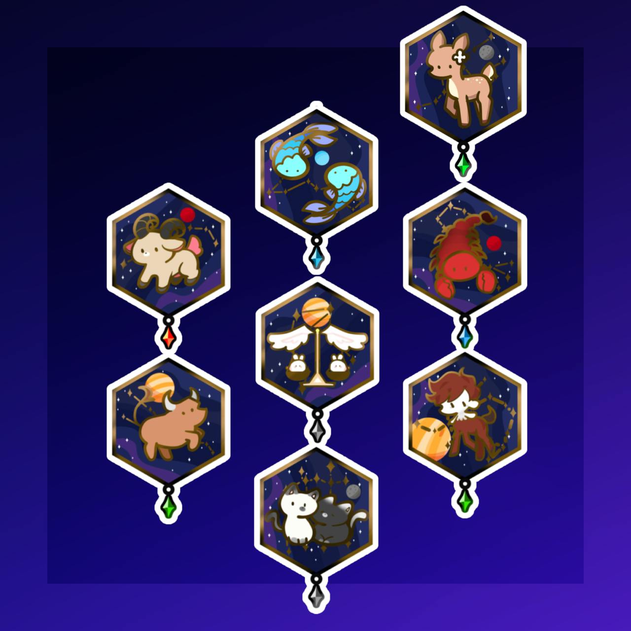 8 Constellation Pins