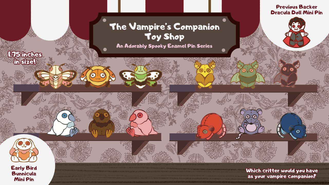 The Vampire's Companion Toy Shop Pins