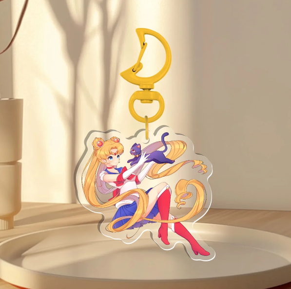 Yellow Haired Moon Girl Acrylic Keychain