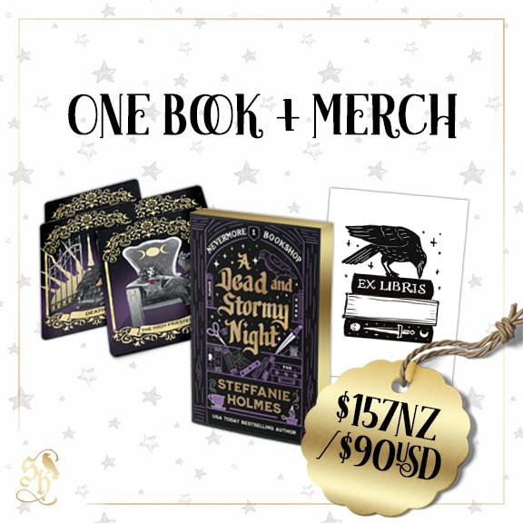One book + merch