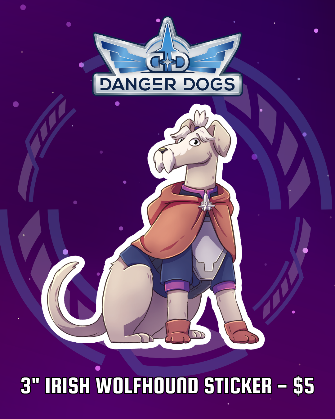 3" Irish Wolfhound Sticker