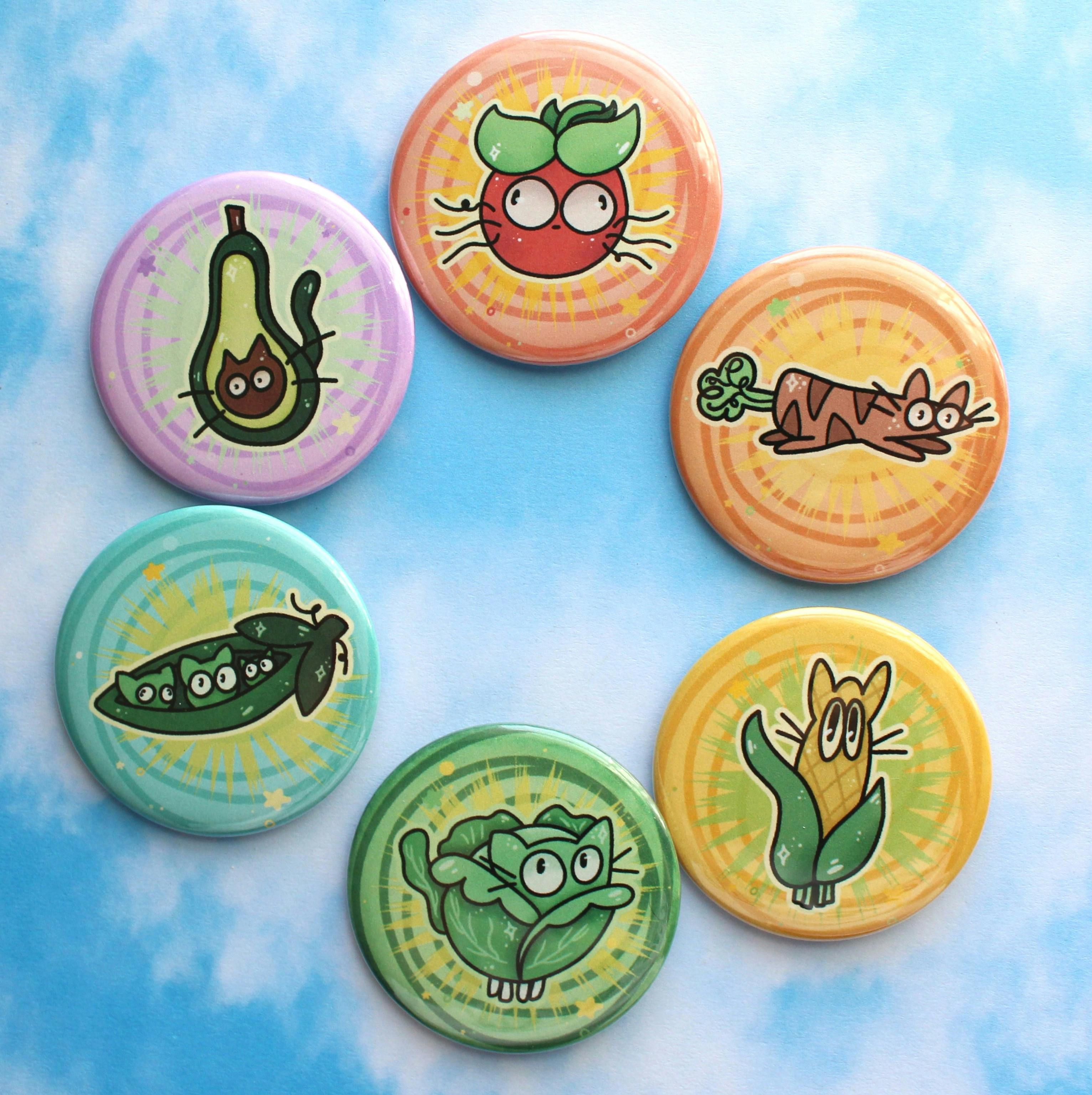 Veggie Cats 2.25" Button