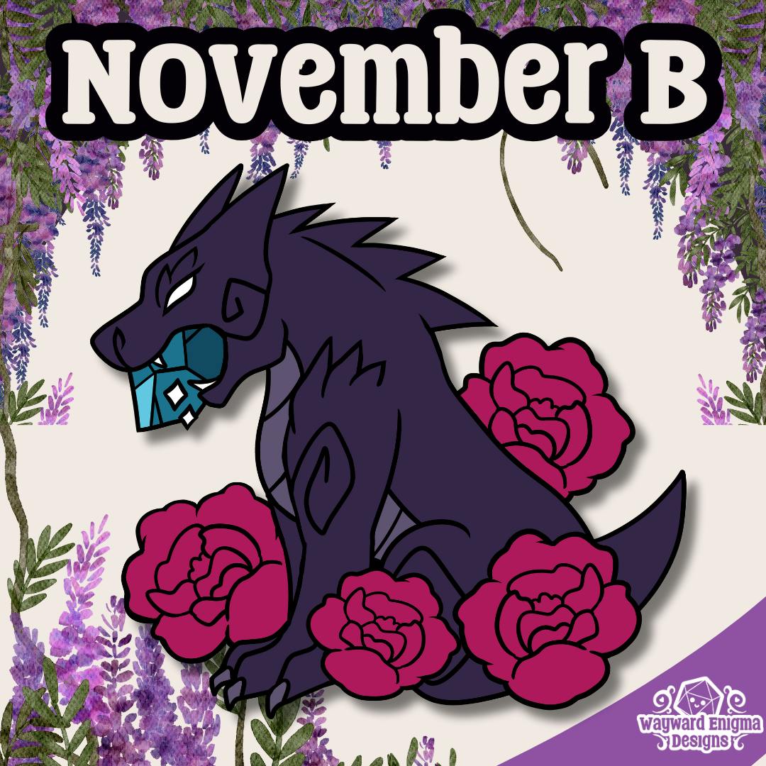 November B - Birthstone Beast Enamel Pin