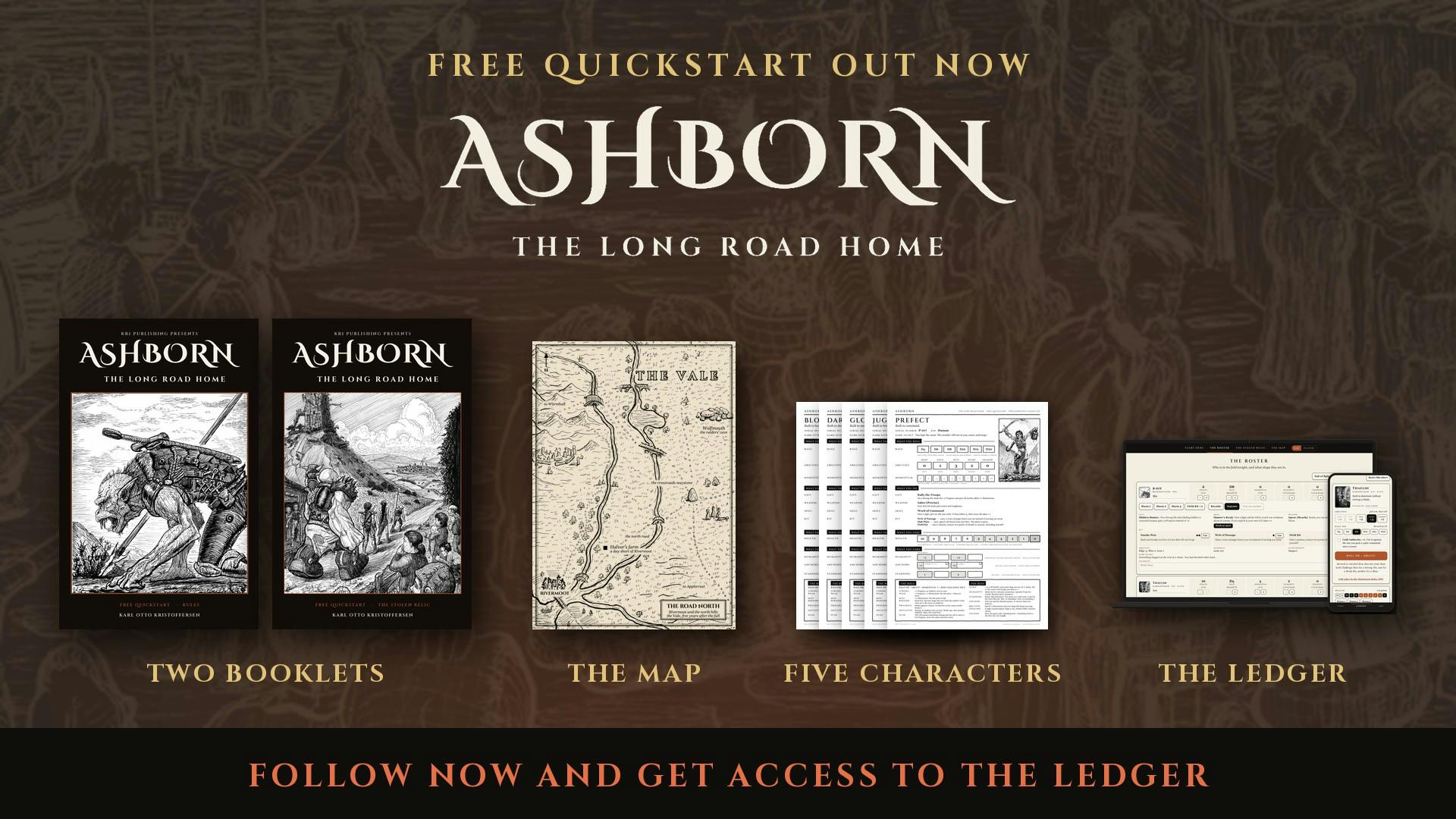 Ashborn: The Long Road Home, a hopeful dark fantasy RPG