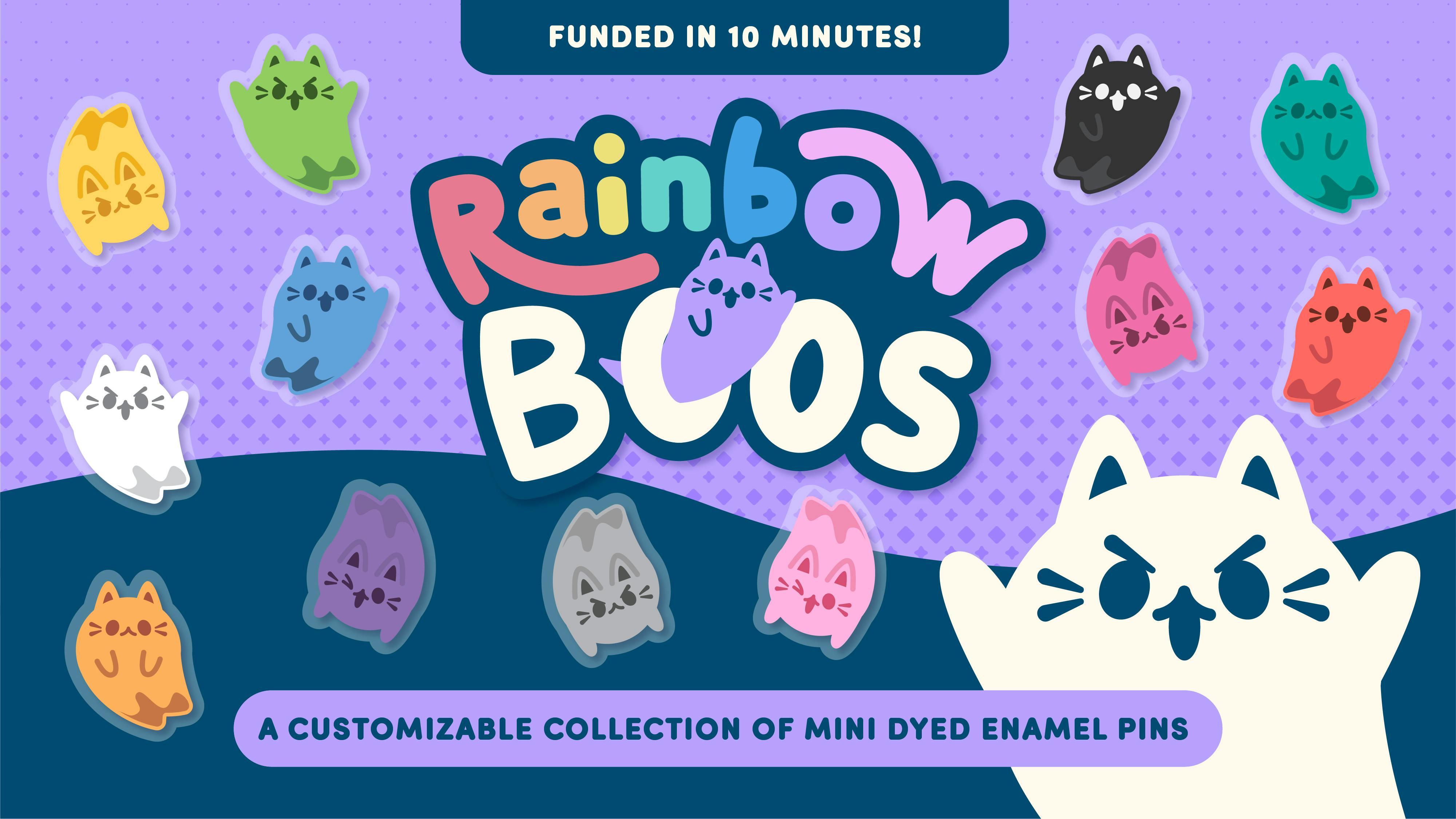 Rainbow Boos - A Colorful Collection Of Cute Cat Pins