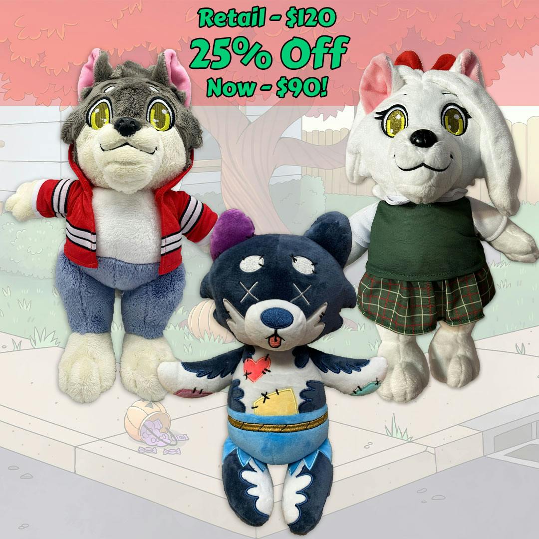 All Three Wolf Pack Pups Plush Toys- 25% Off!