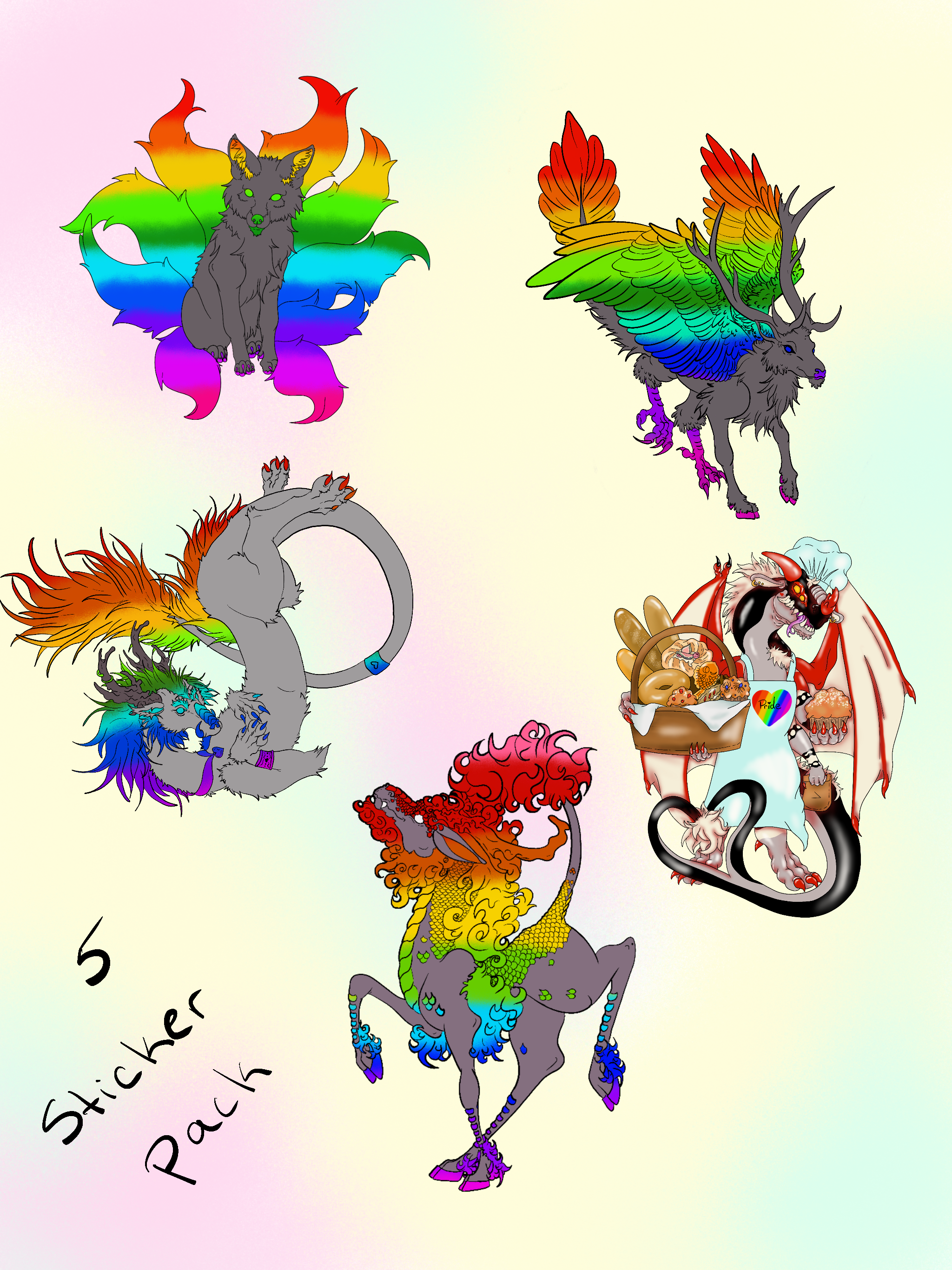 5 sticker set