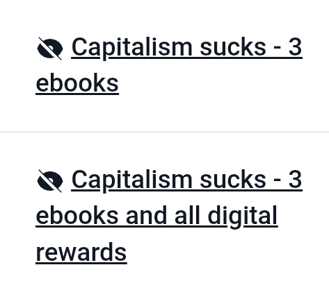 A screen shot of two secret tiers that say capitalism sucks