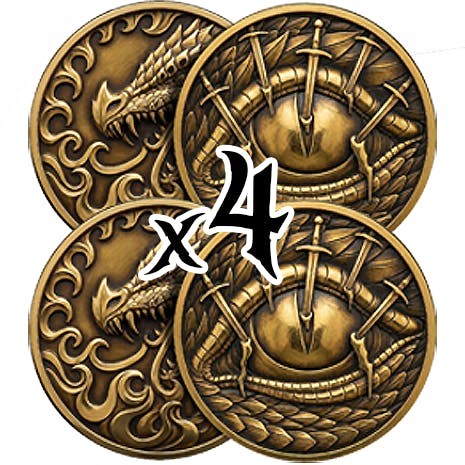 Golden Dragon Luck Token Pack of 4