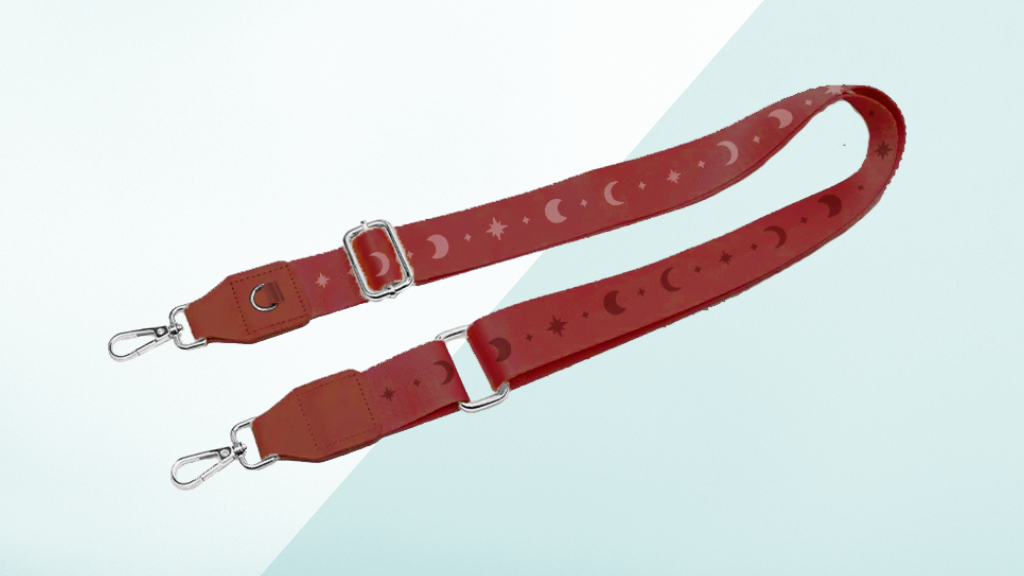Moonphase Crossbody Strap - Red, Silver Hardware