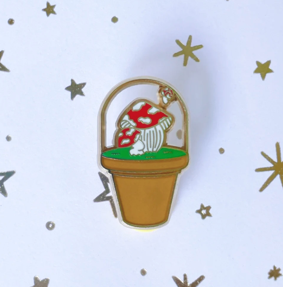 Jumping Shroom Pin