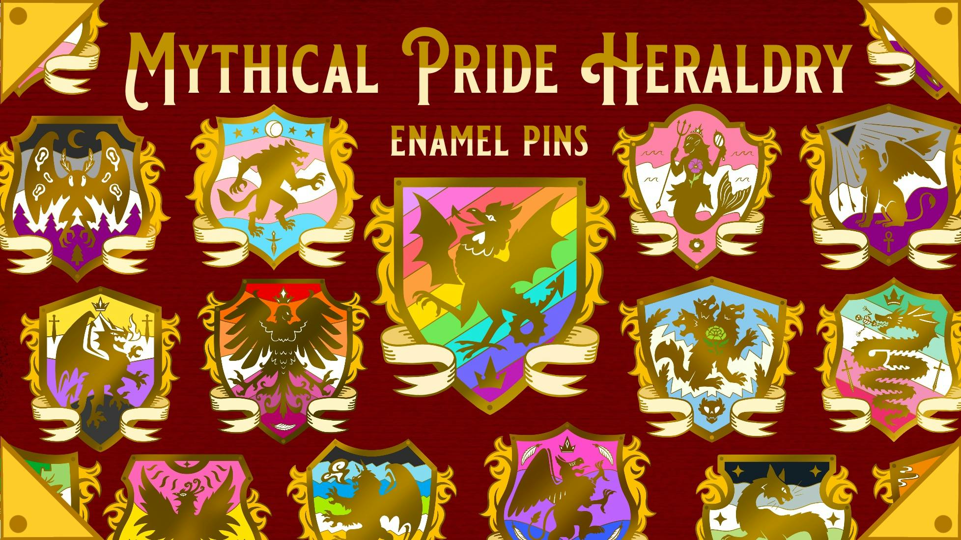 Mythical Pride Heraldry Pins | Series 2