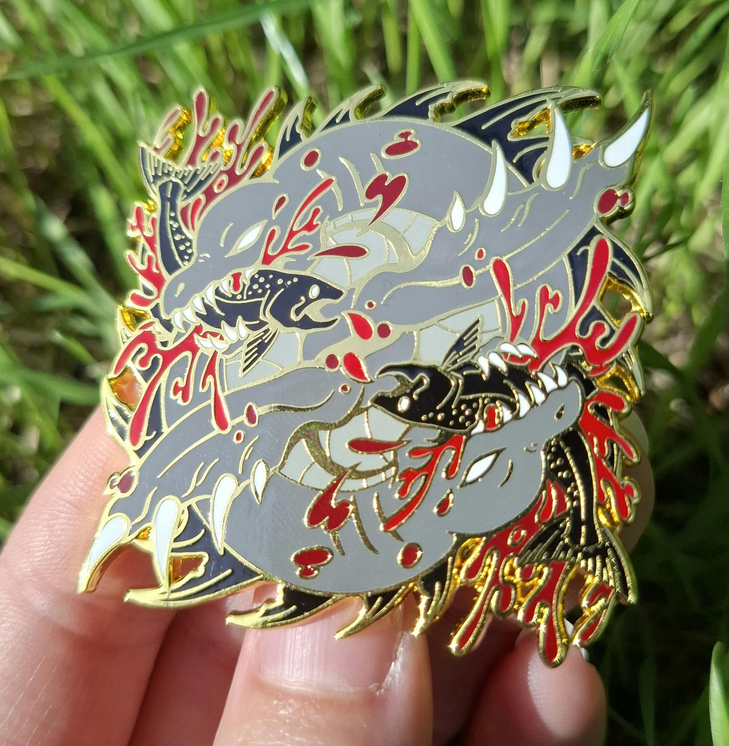 Gold Distorted Loch Ness Monster Pin