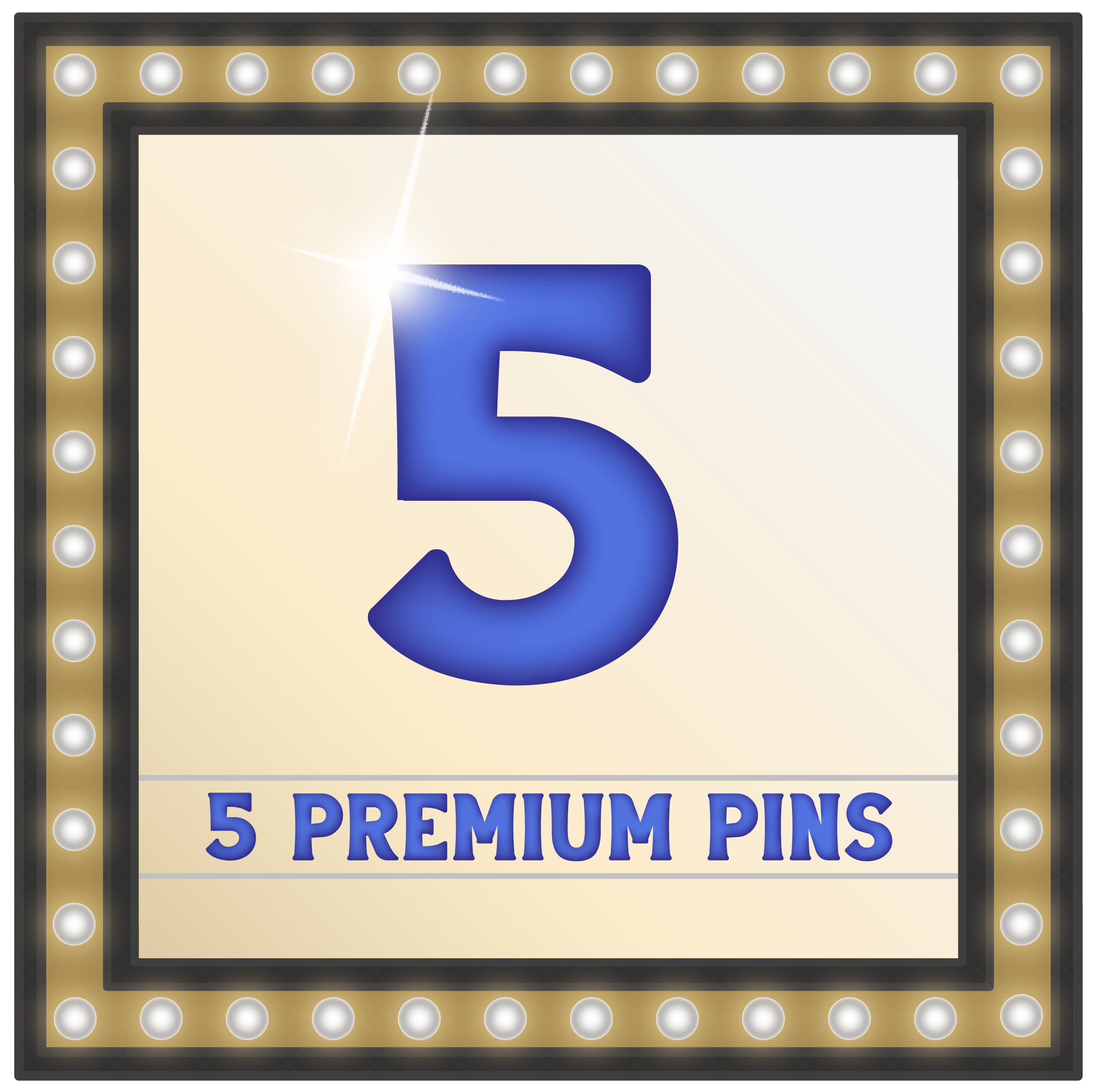 Five Premium Pins