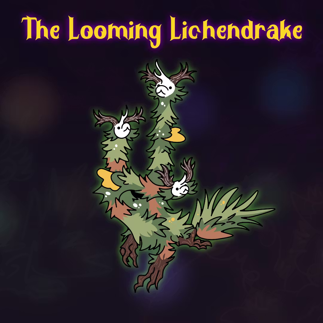 Looming Lichendrake Glowy Enamel Pin