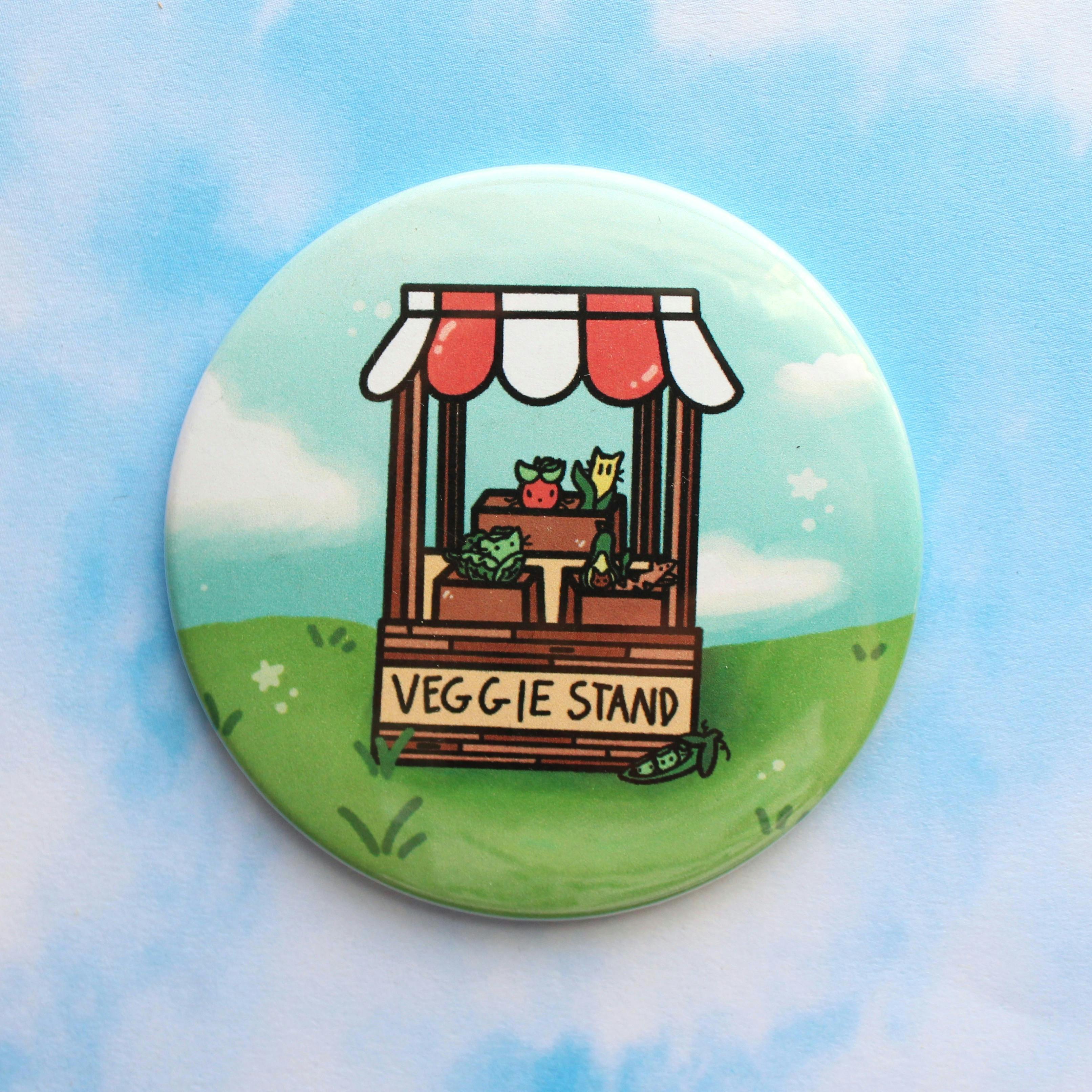 Veggie Cats 3" Hand Mirror/Button