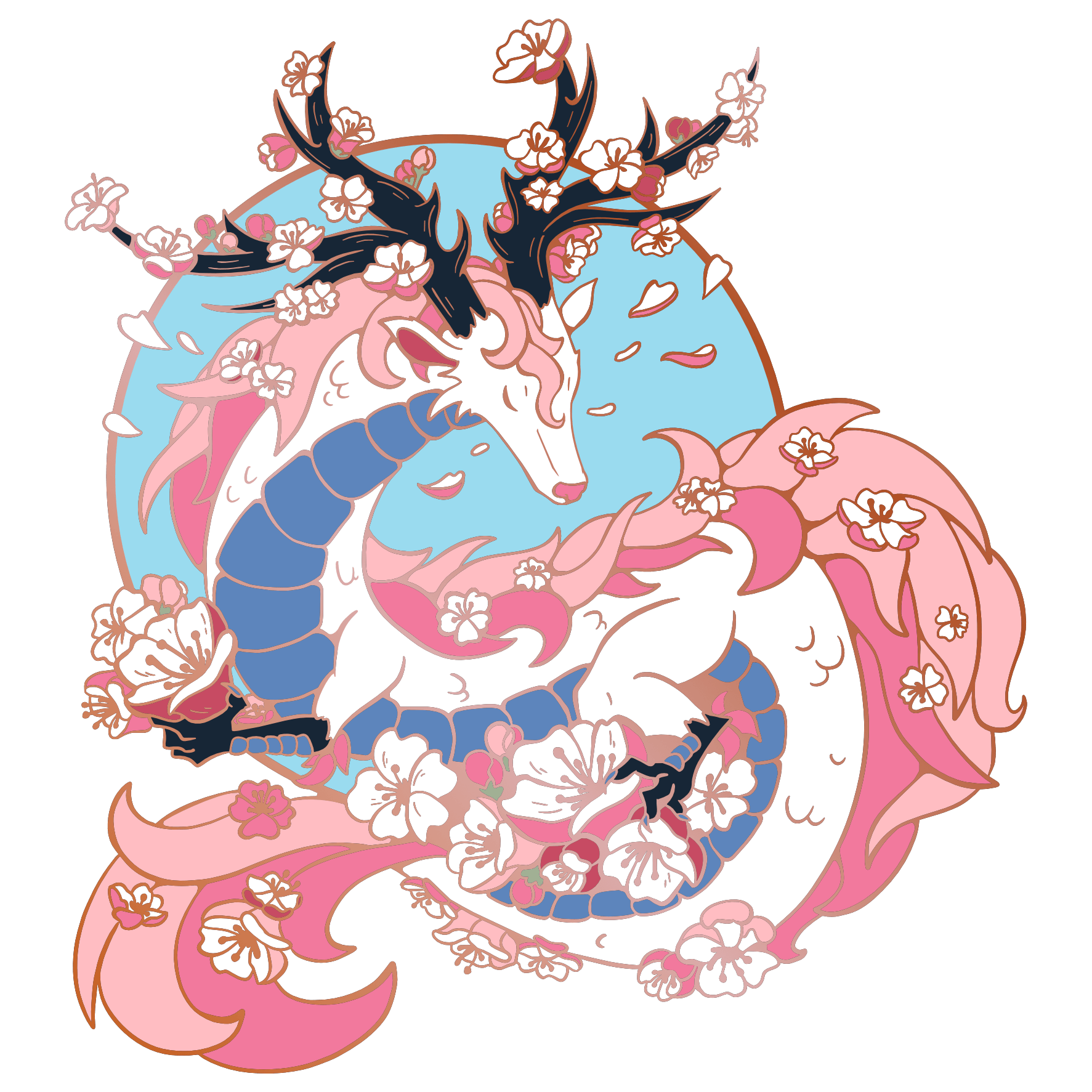 Flower Dragon Hoard Keeper Enamel Pin