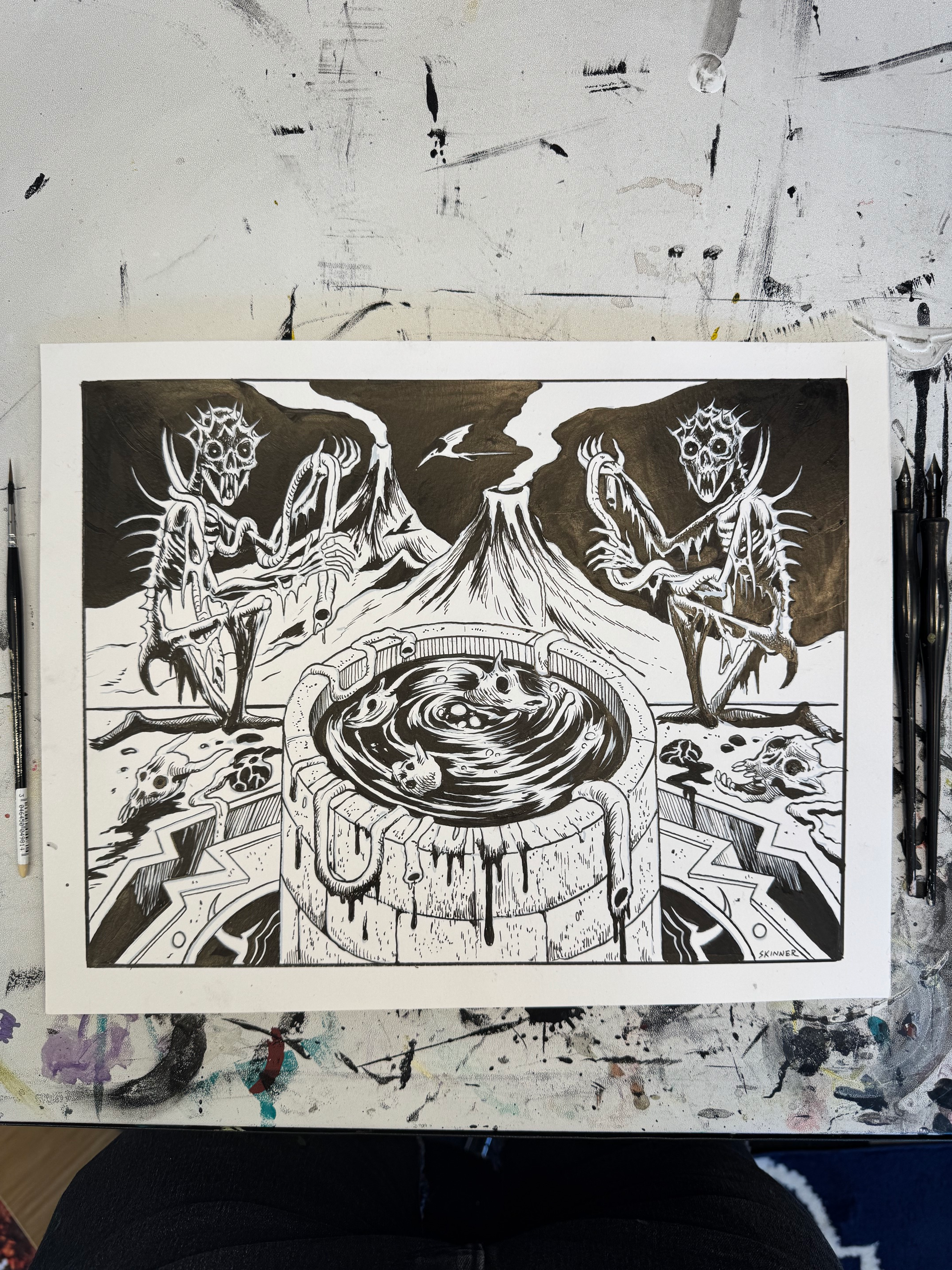 Black Spire Baptismal, Original Artwork by Skinner
