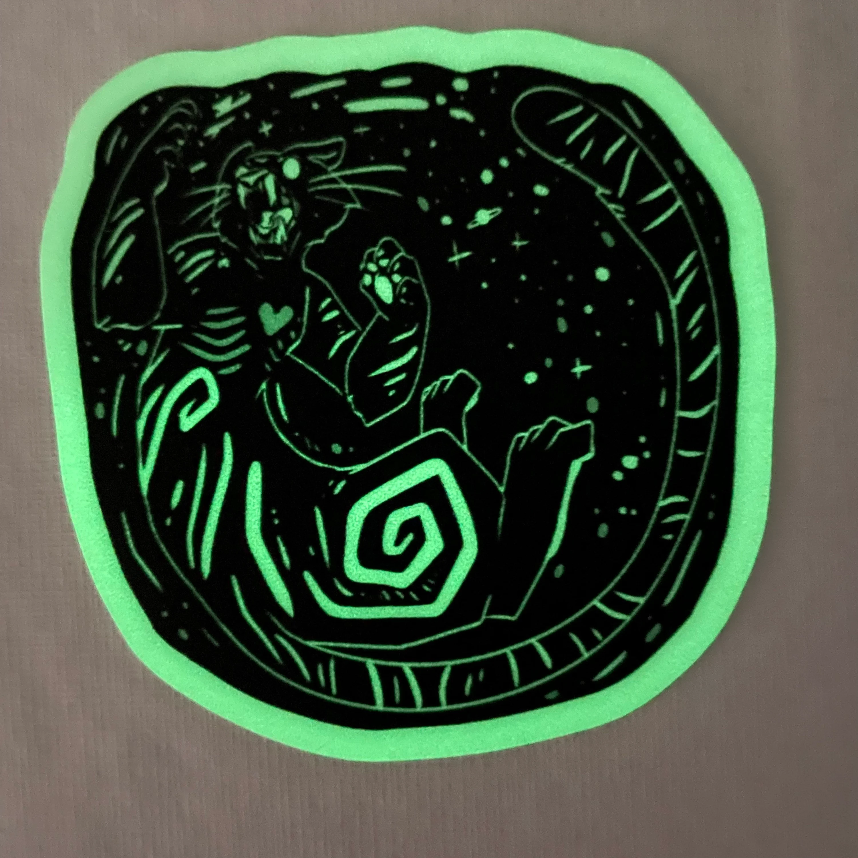 Demiurge tiger glow in the dark sticker