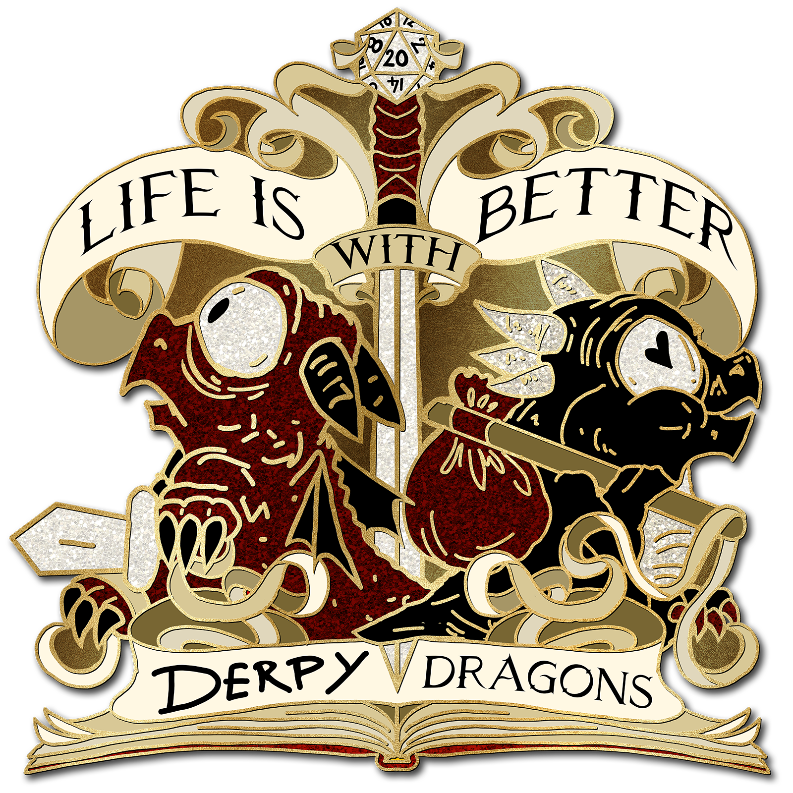 "Life is better with Derpy Dragons" pin 