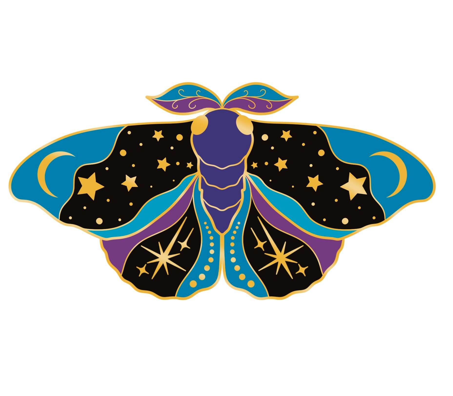 Starlight Moth Pin