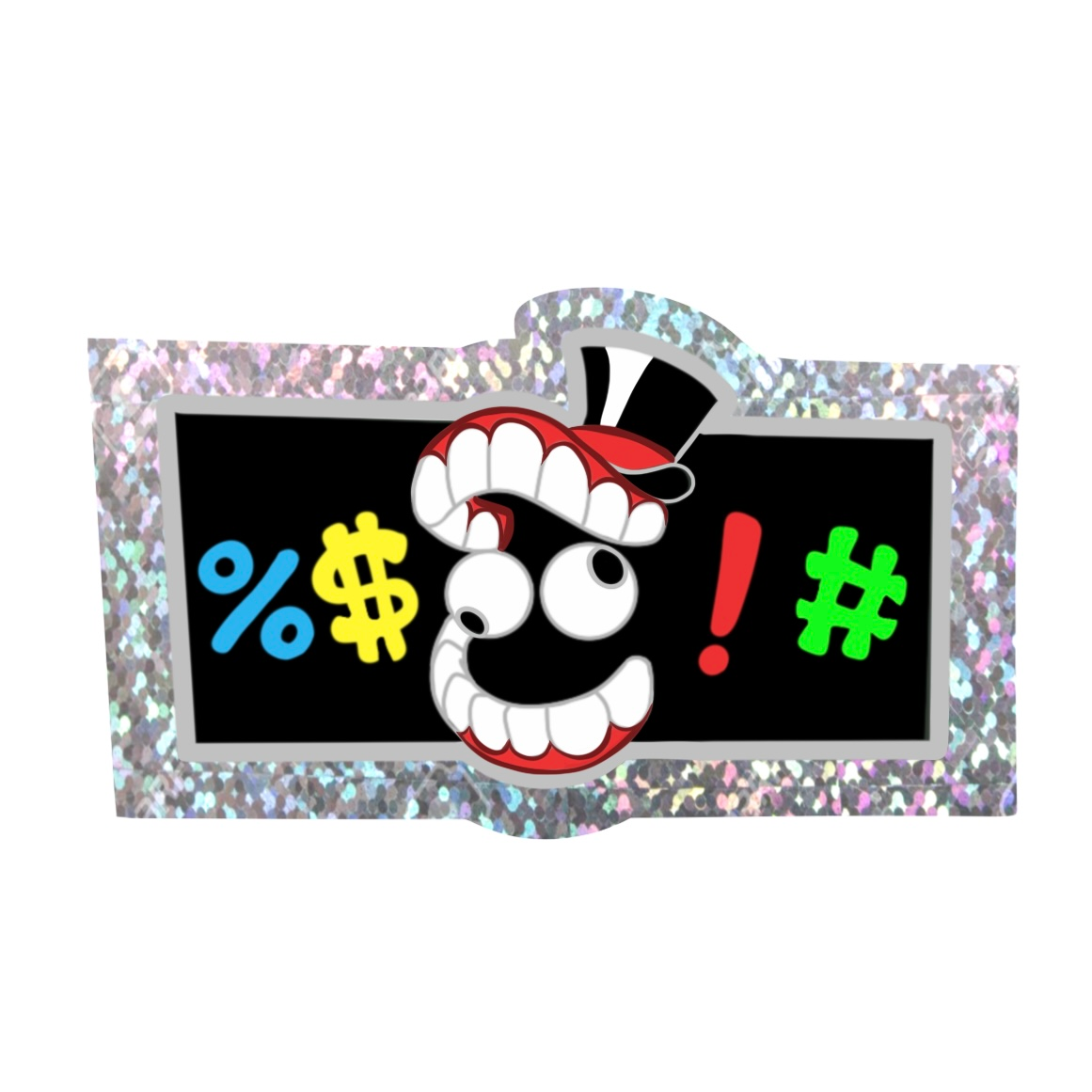 Censor Bar Glitter Sticker