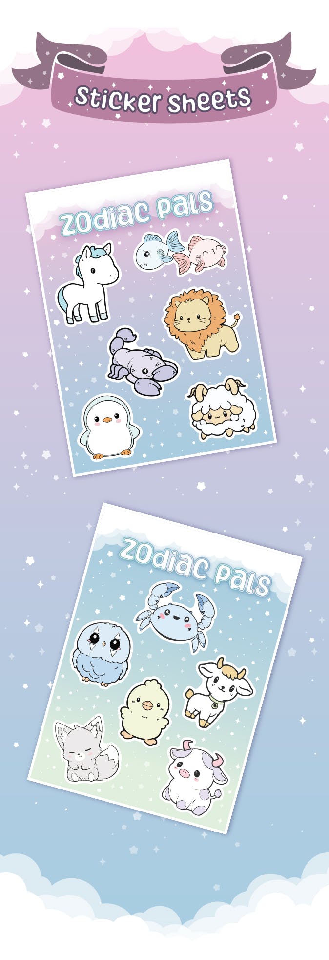✦ Zodiac Pals Keepers & Wanderers Sticker Sheets