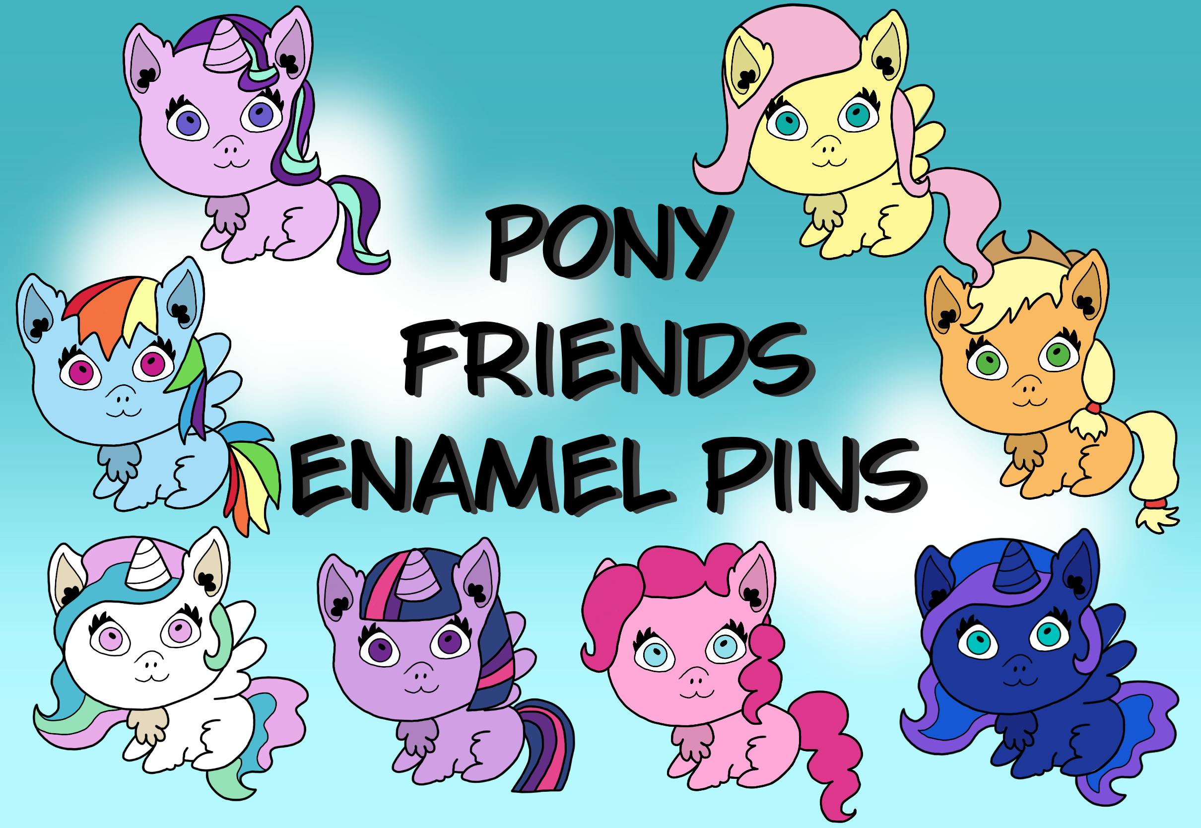 Pony friends enamel pins