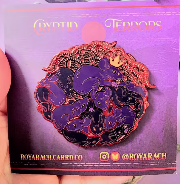 Cryptid Terrors | Rat King Ball 2 inch Enamel Pin