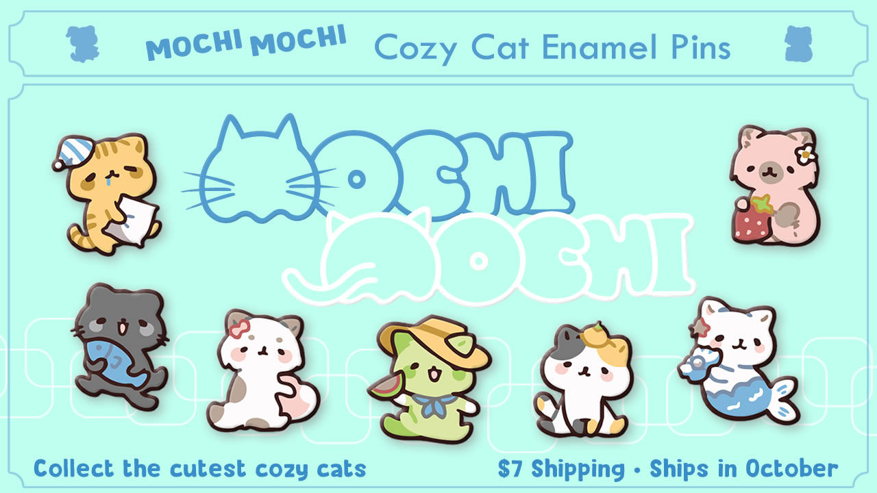 Mochi Mochi: Cozy Cat Enamel Pins