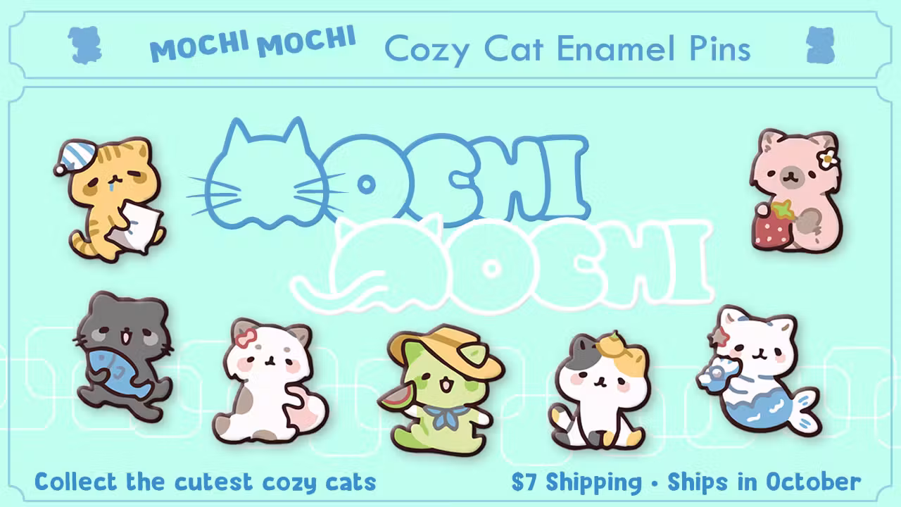 Mochi Mochi: Cozy Cat Enamel Pins
