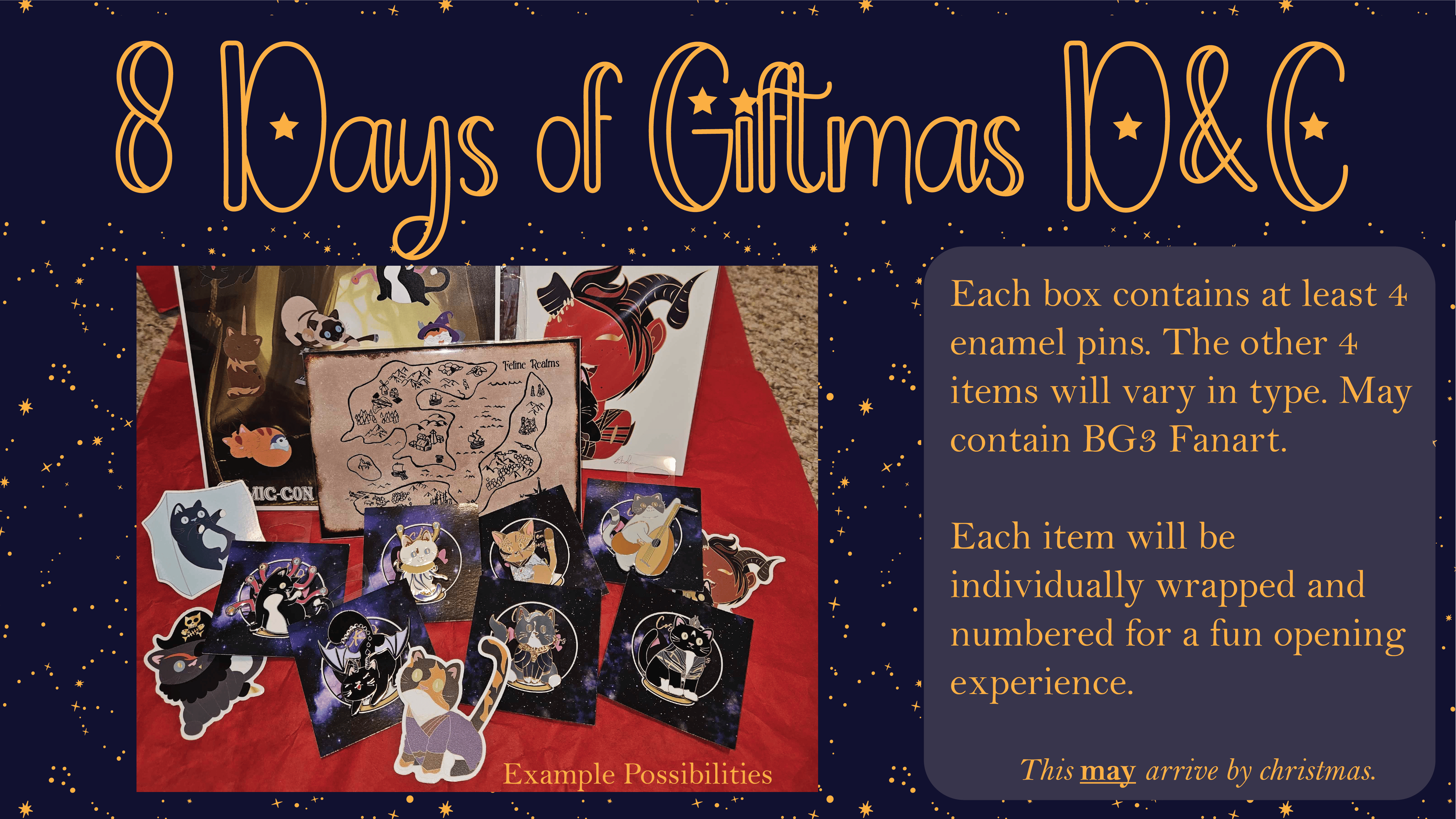 8 Days of Giftmas Dungeons and Cats Theme