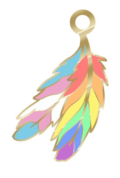 pride feather charm