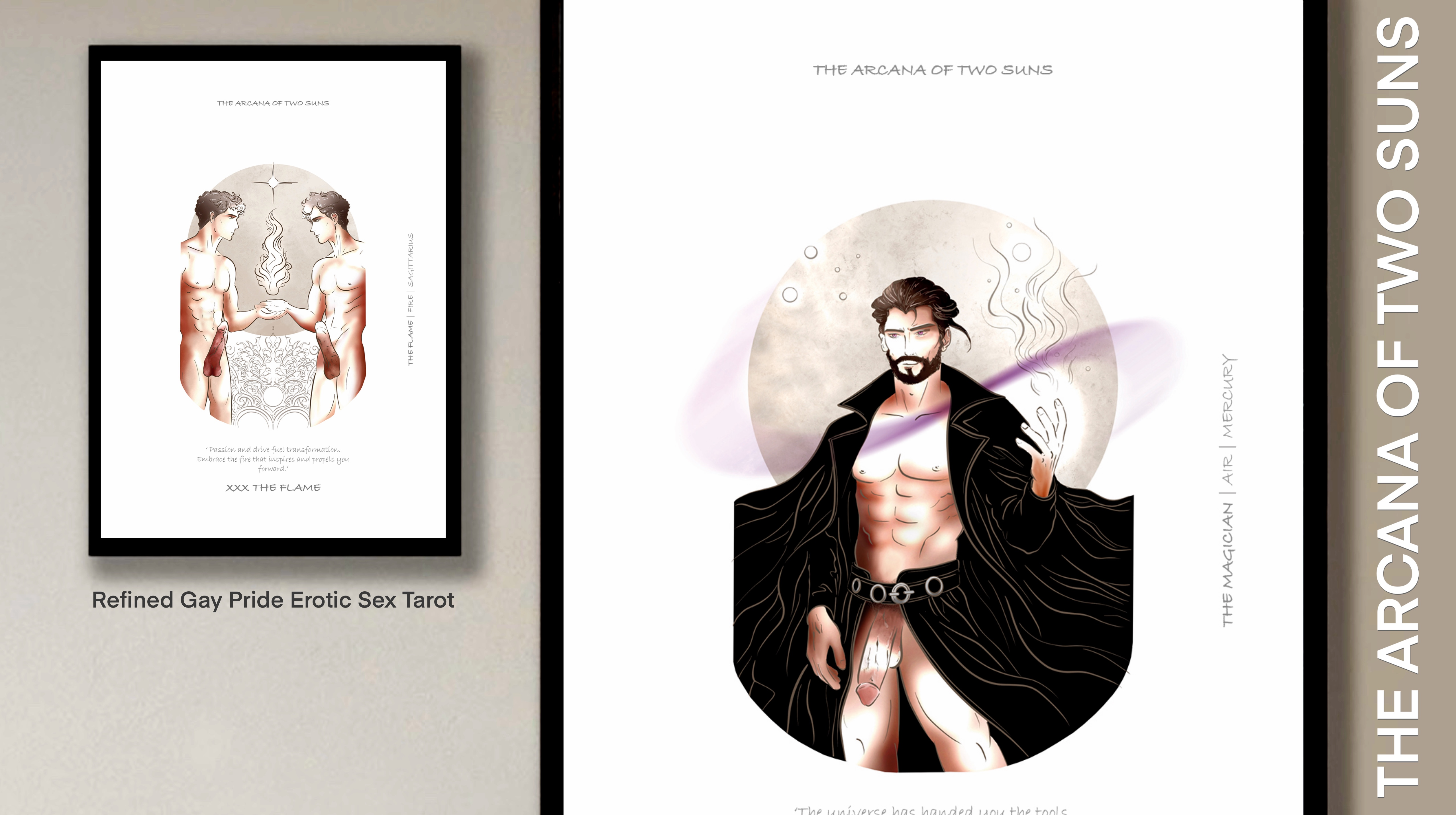 The Arcana of Two Suns | Gay Pride Love Erotic Sex Tarot