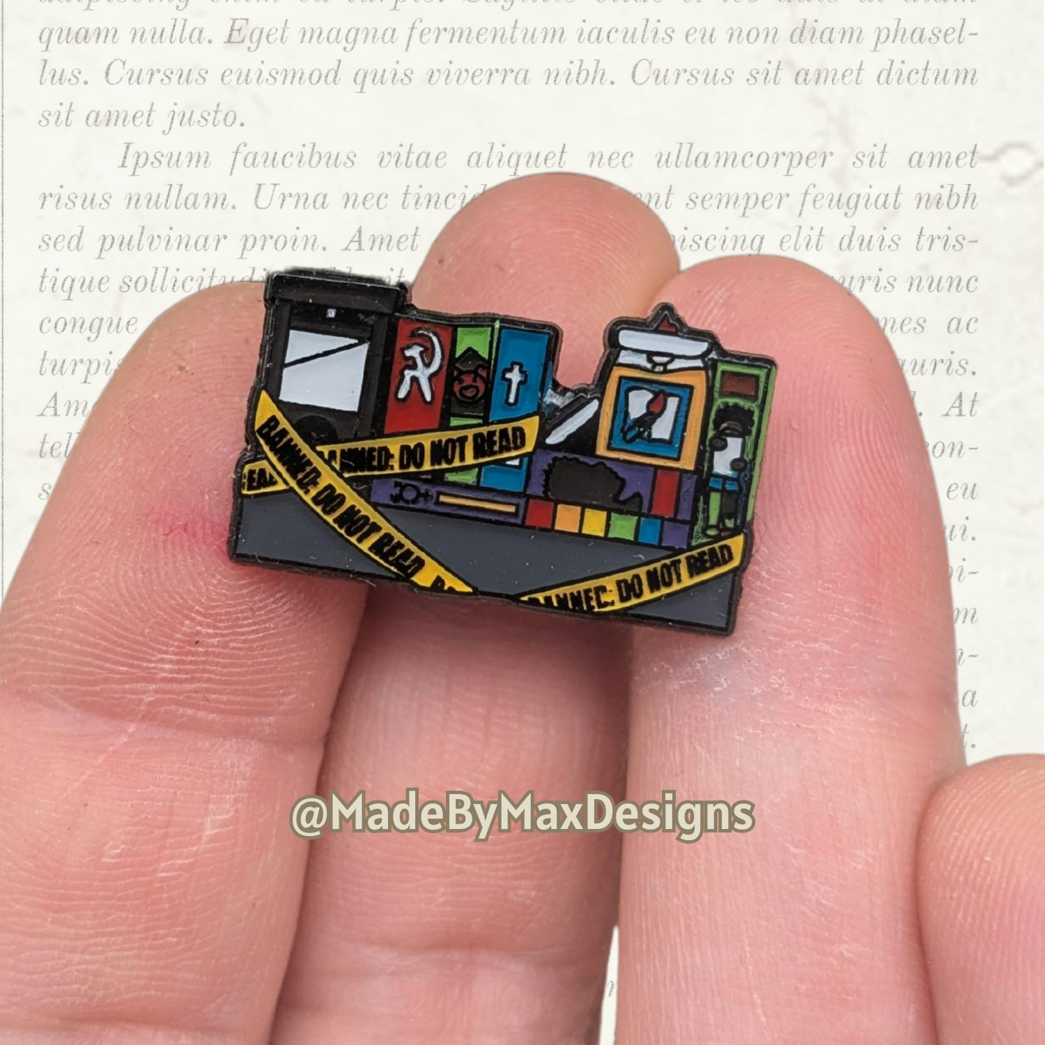 Banned Books Mini Bookshelf Pin