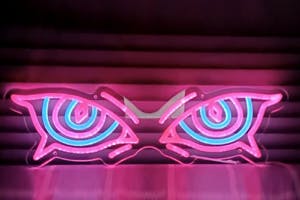LED Flashing Hypno Eyes Neon Sign