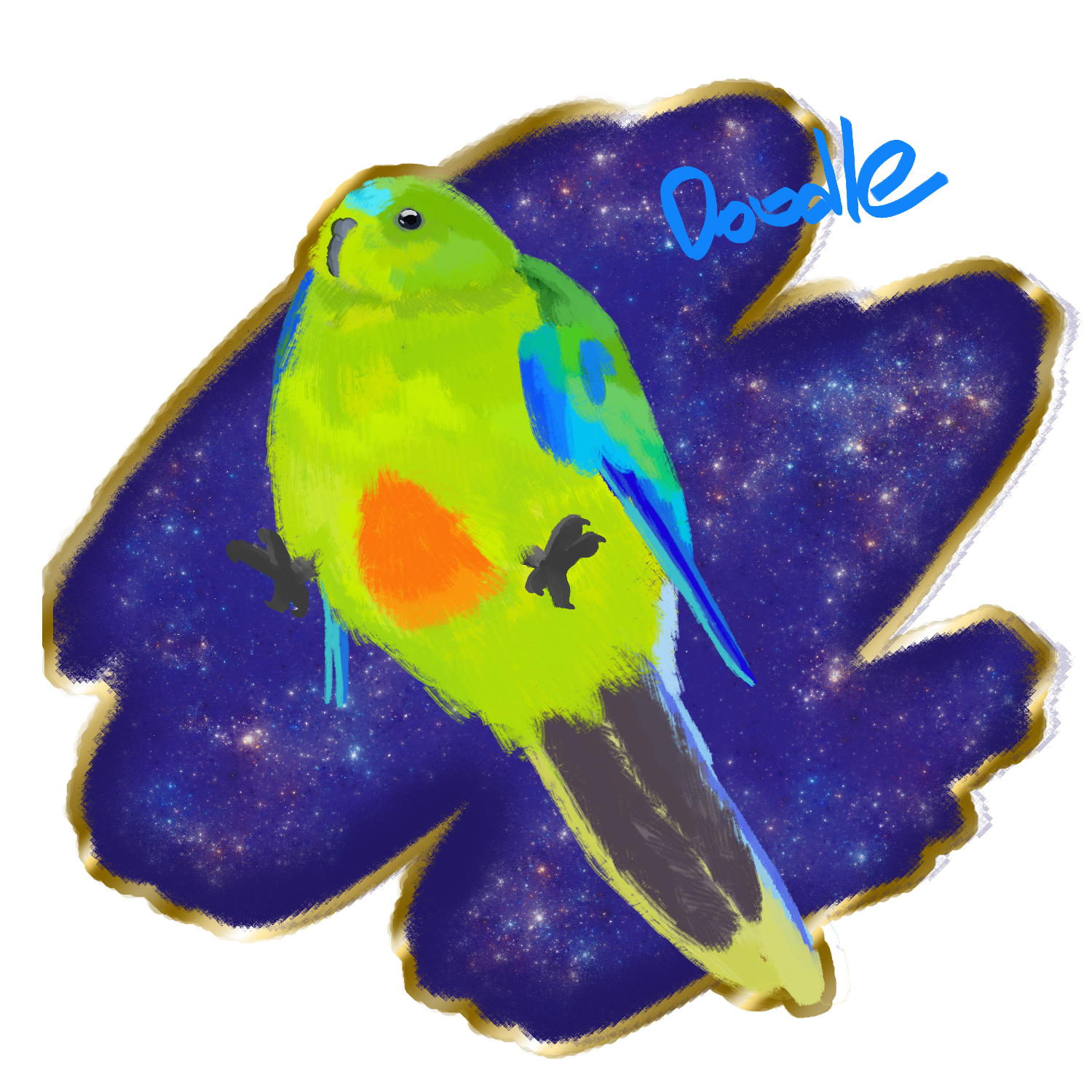 Regular chonk Parrot and BIG Galaxy 1