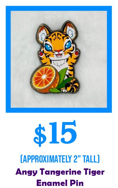 Chibi Angy Tangerine Enamel Pin