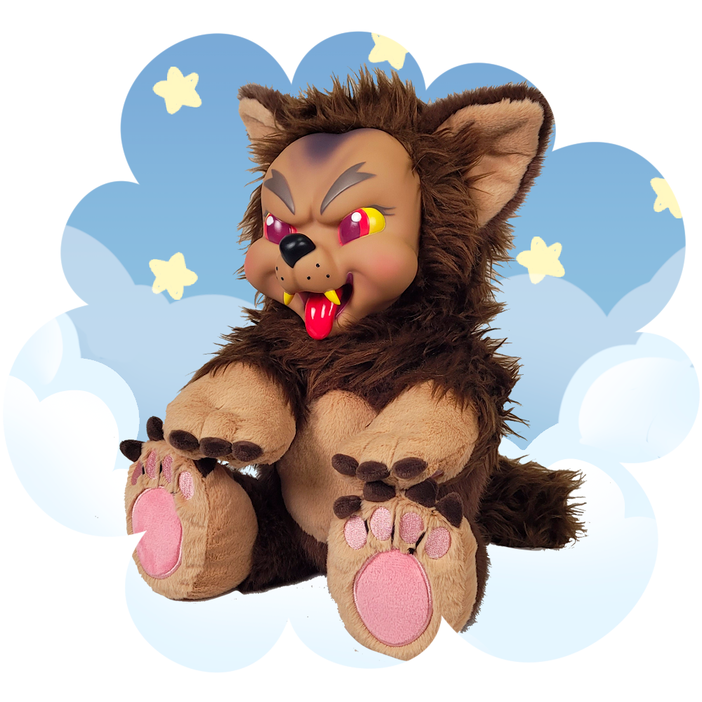 18" Vinyl Face Brown Wolf