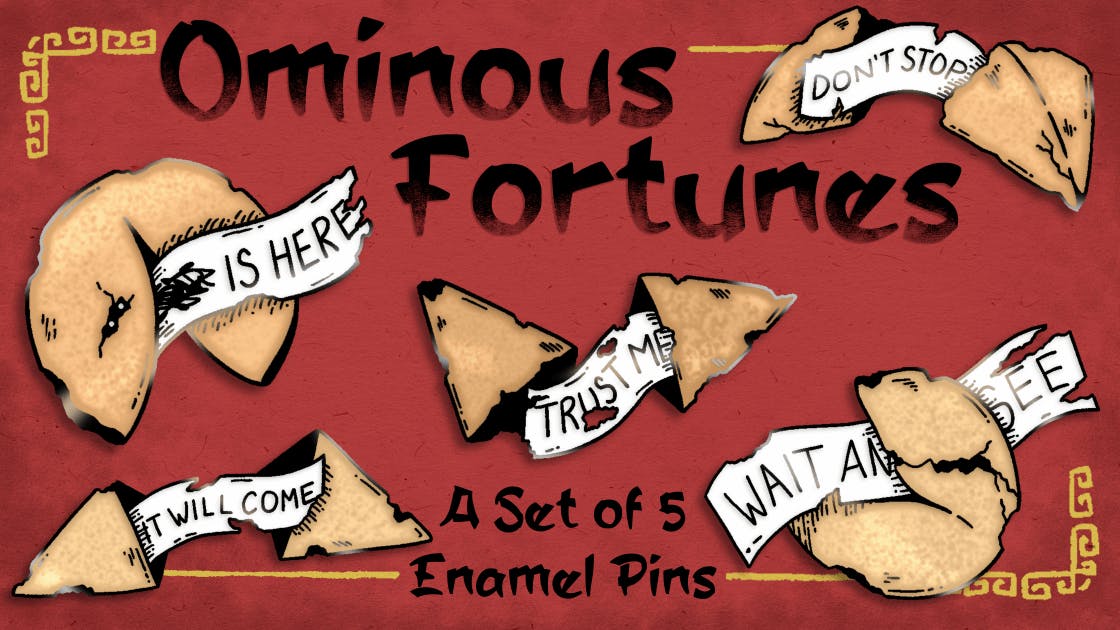 Ominous Fortune Cookies - Enamel Pin Set