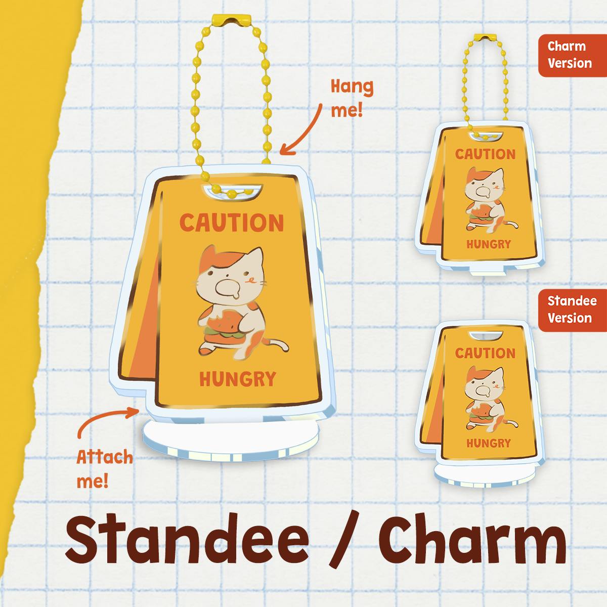 Hazard Cat Standee/ Charm of your choice