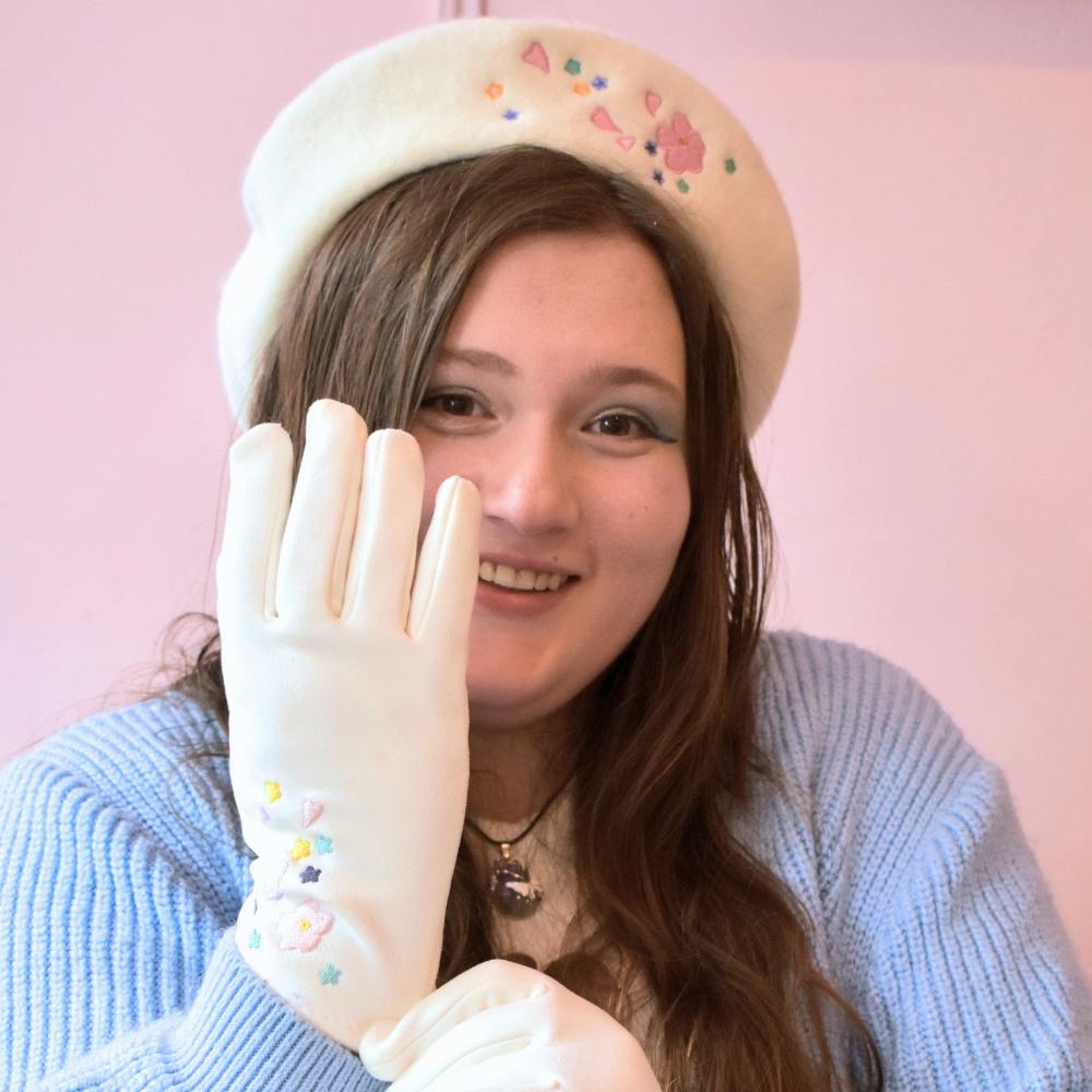 Sakura Skies Beret and Gloves Set