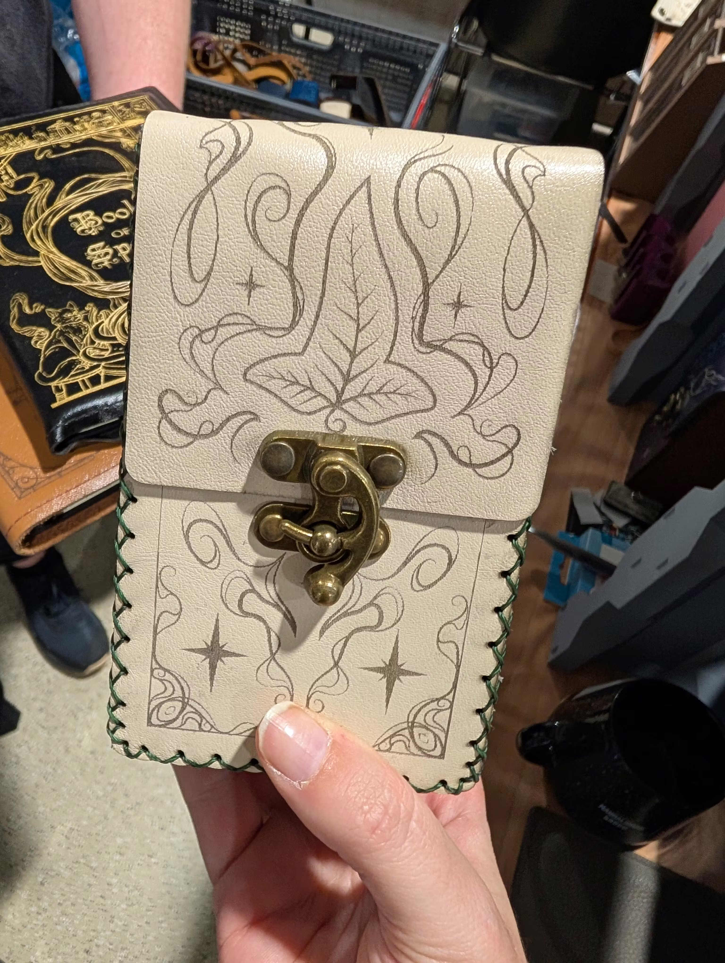 Custom leather tarot holder