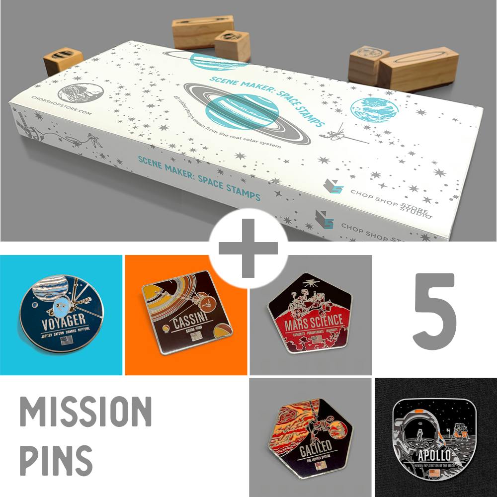 Make A Scene: Space Stamps and Mission Pin Set