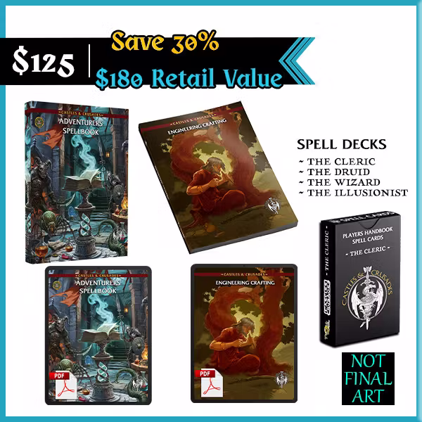 (Save 10%) Adventurers Spellbook Complete (Print + PDF + Spell Decks)