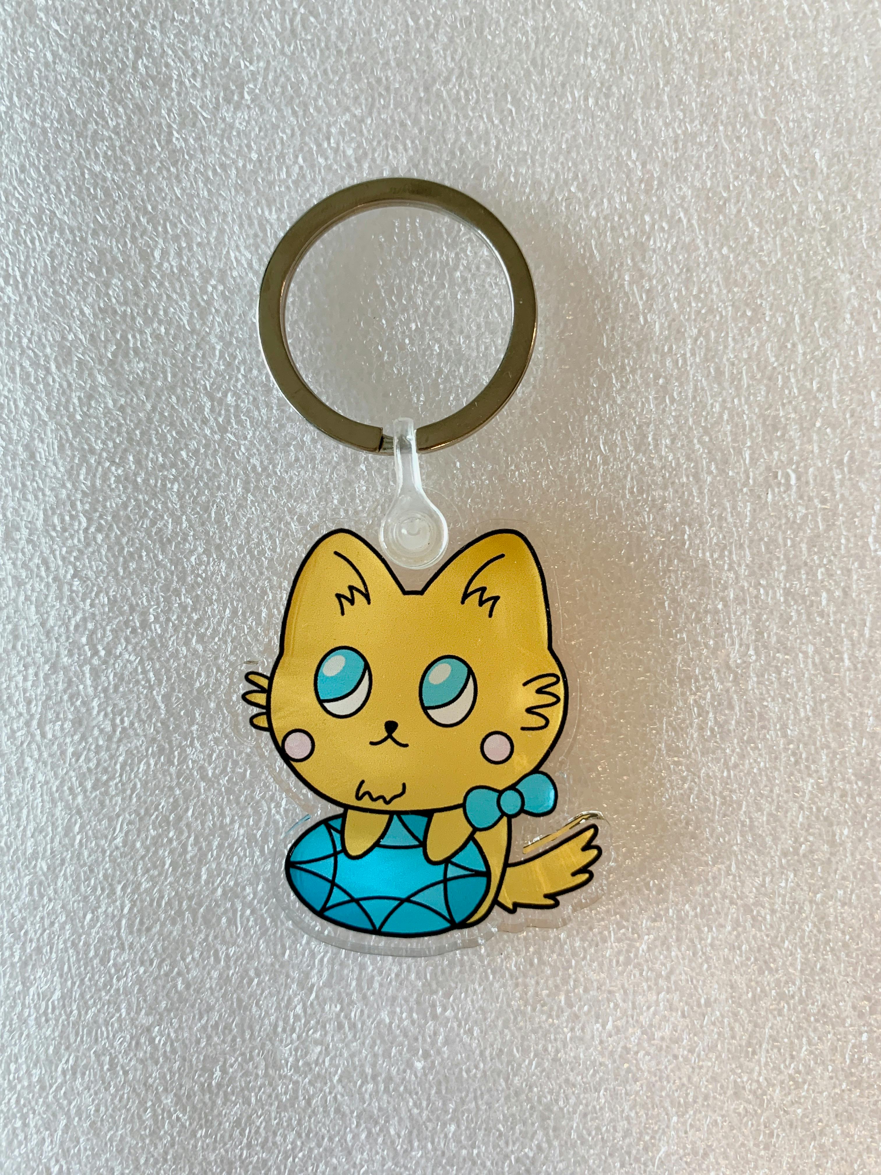⭐️ Blue gem cat keyring ⭐️