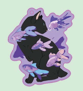 Holo Minnow Keychain	